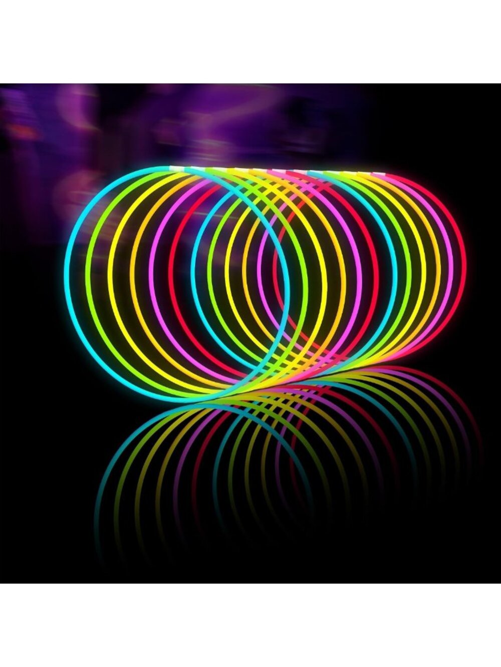 100ct Glow Necklaces 22'' Neon Light Sticks with Connectors for Parties